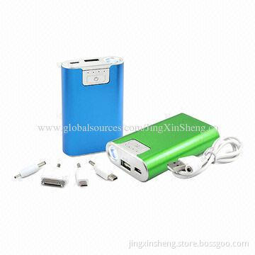 Two USB Output Port Power Banks with LED Torch, 10,400mAh High-capacity